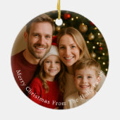 Holly Jolly Grappig Lachend Holly Kerstmis Keramisch Ornament (Achterkant)