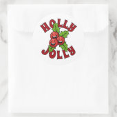 Holly Jolly Grappig Lachend Holly Kerstmis Ronde Sticker (Tas)