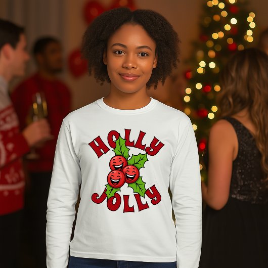 Holly Jolly Grappig Lachend Holly Kerstmis T-shirt