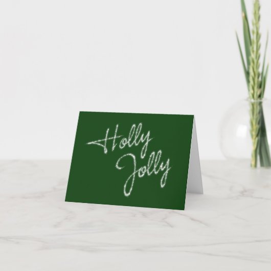 Holly Jolly Green Holiday Kaart (Voorkant)