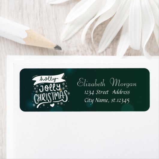 Holly Jolly, Green Holiday, Kerstmis Etiket (Insitu)