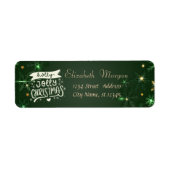 Holly Jolly, Green Snowflakes Holiday, Kerstmis Etiket (Voorkant)