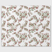 Holly Jolly Greens; Rode vruchten & Yuletide blade Cadeaupapier (Vlak)