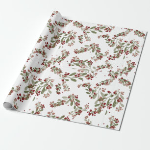 Holly Jolly Greens; Rode vruchten & Yuletide blade Cadeaupapier