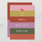 Holly Jolly Greeting Card Feestdagenkaart (Voorkant / Achterkant)