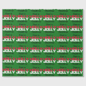 Holly Jolly Groen & Rood Kerst Wrapping Papier (Vlak)