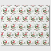 Holly Jolly Groeten van Kerstmis Cadeaupapier (Vlak)