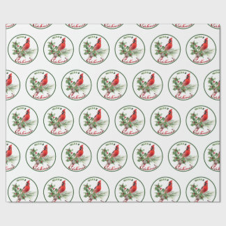 Holly Jolly Groeten van Kerstmis Cadeaupapier