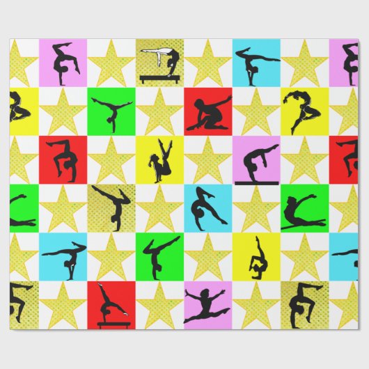 HOLLY JOLLY GYMNASTIEK KERSTMIS CADEAUPAPIER (Vlak)