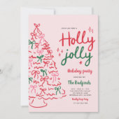Holly Jolly Hand getekend kerstfeest Kaart (Voorkant)