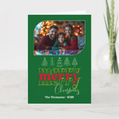 Holly Jolly Hand getekend Vrolijke Kerstfoto Feestdagen Kaart (Voorkant)