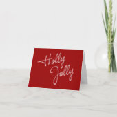 Holly Jolly Holiday Card in rood Feestdagen Kaart (Voorkant)