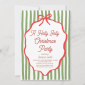 Holly Jolly Holiday Christmas Party Invitation Kaart (Voorkant)