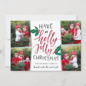 Holly Jolly | Holiday Foto Collage Kaart (Voorkant)