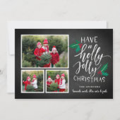 Holly Jolly | Holiday Foto Collage Kaart (Voorkant)