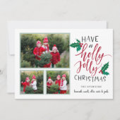 Holly Jolly | Holiday Foto Collage Kaart (Voorkant)