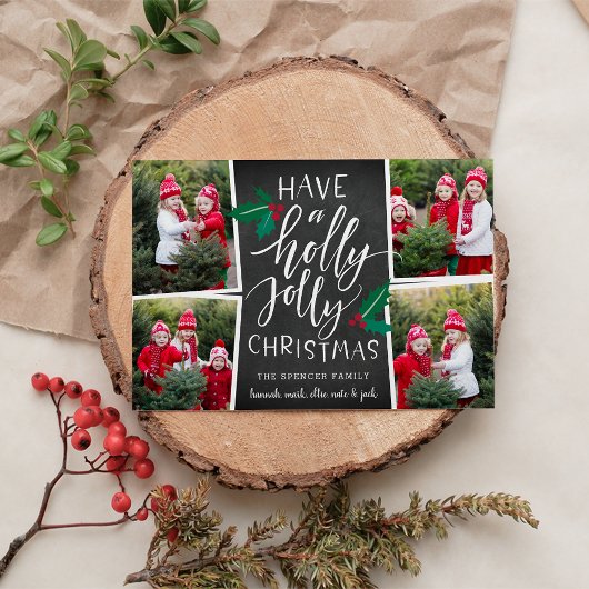 Holly Jolly | Holiday Foto Collage Kaart