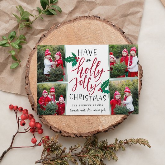 Holly Jolly | Holiday Foto Collage Kaart