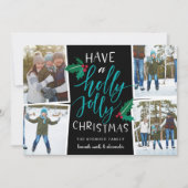 Holly Jolly | Holiday Foto Collage Kaart (Voorkant)