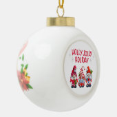 Holly Jolly Holiday Gnomes Keramische Bal Ornament (Links)