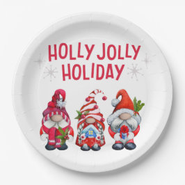 Holly Jolly Holiday Gnomes Papieren Bordje