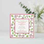 Holly Jolly Holiday Party Invitation Kaart (Staand voorkant)
