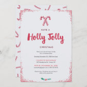 Holly Jolly Holiday Party Kaart (Voorkant / Achterkant)