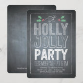 Holly Jolly Holiday Party Uitnodiging (Voorkant / Achterkant)