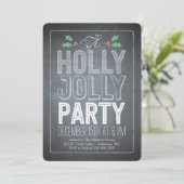 Holly Jolly Holiday Party Uitnodiging (Staand voorkant)