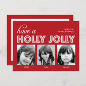 Holly Jolly Holiday Photo Card Briefkaart (Voorkant / Achterkant)