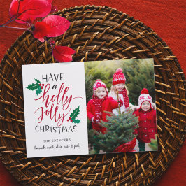 Holly Jolly | Holiday Photo Collage Card Feestdagenkaart