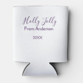 Holly Jolly holidays add name family year purple s Blikjeskoeler (Voorkant)