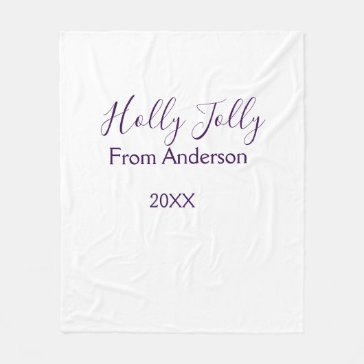 Holly Jolly holidays add name family year purple s Fleece Deken (Voorkant)