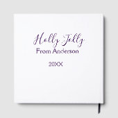 Holly Jolly holidays add name family year purple s Gastenboek (Achterkant)