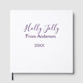 Holly Jolly holidays add name family year purple s Gastenboek (Voorkant)