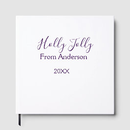 Holly Jolly holidays add name family year purple s Gastenboek