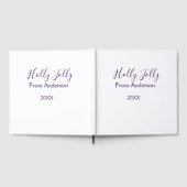 Holly Jolly holidays add name family year purple s Gastenboek (Volledig)