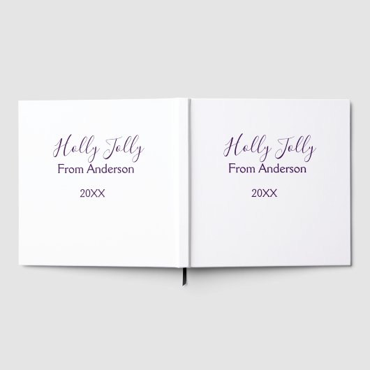 Holly Jolly holidays add name family year purple s Gastenboek (Volledig)