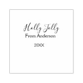 Holly Jolly holidays add name family year purple s Rubberstempel (Afrduk)