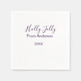 Holly Jolly holidays add name family year purple s Servet