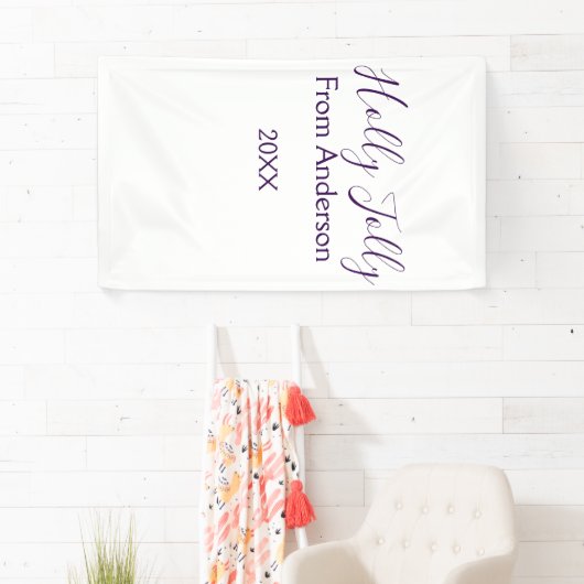 Holly Jolly holidays add name family year purple s Spandoek (Insitu)