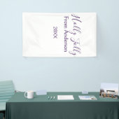 Holly Jolly holidays add name family year purple s Spandoek (Beurs)