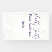 Holly Jolly holidays add name family year purple s Spandoek (Horizontaal)