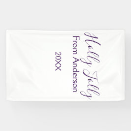 Holly Jolly holidays add name family year purple s Spandoek