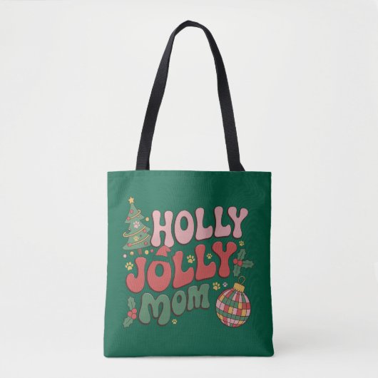 Holly Jolly Hond Moeder Kerst Vakantie Huisdier Li Tote Bag (Voorkant)