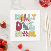 Holly Jolly Hond Moeder Kerstmis Retro Servet (Insitu)