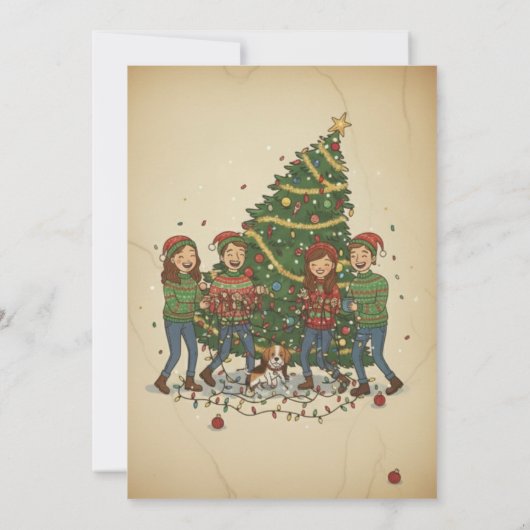 Holly Jolly Hysteria Ugly Sweater Christmas Party  Kaart (Achterkant)