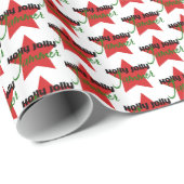 Holly Jolly Jammer, Roller Derby Skating Kerstmis Cadeaupapier (Rol Hoek)