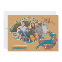 Holly Jolly Joy Kerstvakantie fotokaart