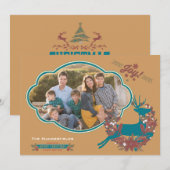 Holly Jolly Joy Kerstvakantie fotokaart Feestdagenkaart (Voorkant / Achterkant)